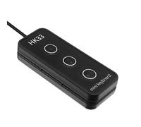 Zunate Tastiera di programmazione USB cablata, 3 tasti con punti Braille e cavo USB da 2 metri Tastiera macro taglia, copia e incolla per più combinazioni di tasti Personalizzata per PC (HK33UB nero)