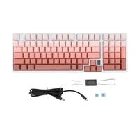 Zunate Tastiera Meccanica Wireless, Tastiera da Gioco RGB Cablata Bluetooth 2.4G Sostituibile a Caldo con 15 Effetti di Illuminazione, per Wins, per IOS, per PC Android Gaming Work (Rosa Bianco)