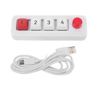 Zunate Tastiera Wired 4 Key con Finestra Galleggiante, USB C Full Programmabile Tastiera Meccanica One Handed Number Pad, Supporto Hotkeys NKRO, Un Click Start, per le Vittorie (WHITE)
