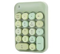 Zunate Tastierino Numerico Wireless, Mini Tastierino Numerico Digitale 18 Tasti Tastiera Numerica Ergonomica con Ricevitore USB 2.4G e Copritastiera Cioccolato per Laptop/PC/Desktop (Verde Fantasia)