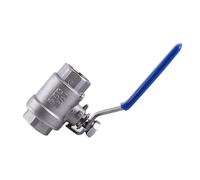 Zunate Valvola a Sfera a Due Pezzi in Acciaio Inossidabile BSPT da 1/2", Leva Rotante a 2 Vie a Porta Completa, Valvola di Intercettazione con Filettatura Femmina SS304, Design a Coppia Ridotta