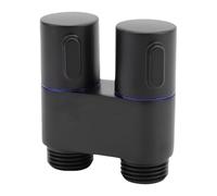 Zunate Valvola Ad Angolo in Metallo 1 Ingresso e 2 Uscite con Doppi Interruttori di Controllo - Ampia Applicazione nel Balcone della Toilette del Bagno - Materiale in Rame di Alta qualità (BLACK)