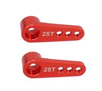 Zunedhys 2 Pezzi 25 T Sterzo Braccio Kit Parti Metallo Per 1/8 1/10 Rc Modello Auto/Barca Futaba Himoto Redcat Axial
