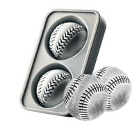 Zunetsutock 3D Baseball Tray - Silicone Whiskey Molds Built Funnel | Fun Shape Ice Ball Maker Brandy Cocktails Drinks, Party Bar Essentials Beverage Freezer Use Kitchen Durable Reusable Novel