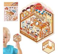 Zunetsutock Adesivi scena in miniatura, fai le tue decalcomanie domestiche - Decalcomanie decorative da parete Effetto 3D - Decalcomanie scena paesaggistica, strumento di decorazione