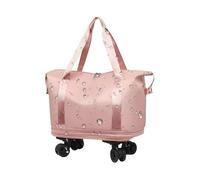 Zunetsutock Borsa da viaggio con ruote - bagaglio pieghevole con ruote, ruote girevoli a 360° resistente ai con scomparto separato umido/, Rosa, Consulte la descripción, Vedere la descrizione