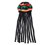 Zunetsutock Cappello da Bob a Dreadlocks - Parrucca nera con Dreadlocks naturali - Parrucca per festa concerto carnevale teatro cosplay festival