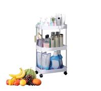 Zunetsutock Carrello portaoggetti con ripiani - Carrello multiuso multipiano, per l'organizzazione di casa e ufficio, struttura in metallo resistente con coperchio facile da pulire per acqua