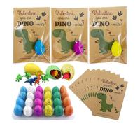 Zunetsutock Carta di cova di uova di -biglietti di San di Dinosaur da 24 pacchetti con uova in crescita | Divertiti in classe Regali No Novelty Favors for Kids, Boys and Girls, facile d