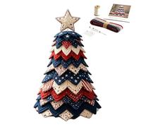 Zunetsutock Christmas Tree Quilt Kit - Red White Blue Fabric Craft Set