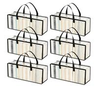 Zunetsutock Discs Storage Bags - Transparent Dustproof Stackable | DVD Case Holder Organizer for Video Albums Game Discs Books Home Office Library