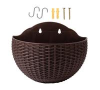 Zunetsutock Half Round Planter - Faux Rattan Hanging Wall Basket