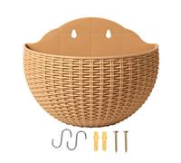 Zunetsutock Half Round Planter - Faux Rattan Hanging Wall Basket