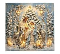 Zunetsutock Jesus Pearl Art Kit - Framed Nativity Scene Gem Craft Set