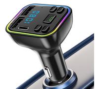 Zunetsutock Lettore MP3 per auto, trasmettitore senza fili per auto, 3 porte, adattatore radio a ricarica rapida, ricevitore radio portatile, caricatore per telefono per disco USB, scheda TF