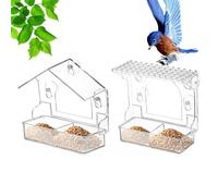 Zunetsutock Mangiatoia per uccelli | Casetta per uccelli in acrilico | Mangiatoia trasparente con ventose extra forti, per anziani per il birdwatching all'aperto balcone giardino