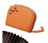 Zunetsutock Portafoglio, porta carte di credito con chiusura lampo | Cartoon Cat Wallet Credit Card Bud, porta carte di credito con cerniera per ragazze e donne, Colore: arancione., descrizione
