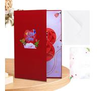 Zunetsutock Romantic Heart Card - carta d'amore pieghevole lui, include un inserto vuoto | moglie di saluto 3D, fidanzata, ragazzi, ragazze, donne, compleanno ideale o momenti su