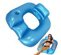 Zunetsutock Sedia galleggiante gonfiabile per piscina, con schienale integrato e portabicchieri, comodo lettino impermeabile per adulti, sedia galleggiante in vinile resistente con poggiatesta e