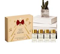 Zunetsutock Set di 4 profumi natalizi per le vacanze, kit di fragranze a lunga durata, elegante pacchetto di bellezza stagionale con design portatile, per donne, adolescenti, adulti, celebrazioni