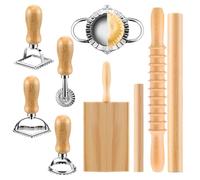 Zunetsutock Set di pasta fatta in casa - Set di mattarelli per ravioli | Utensili in legno fatti a mano, utensili da cucina per la preparazione di pasta e ricette tradizionali
