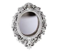 Zunetsutock Specchio da parete Antico in Resina Rustico Elegante Miniatura, Decorazione a Specchio per Donne e Ragazze, Collezionabili con Cornice in Legno Dettagliata Casa delle Bambole, Dor