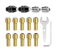 Zunetsutock Trapano Collet Collet Set, Drill Chuck Set - Cuck senza chiave per trapano,Sostituzione stelo senza chiave 1/32-1/8 di pollice per utensili rotanti, accessori per smerigliatrice elettrica