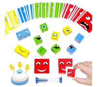 ZUNIPLEX Puzzle Building Blocks,Face Changing Magic Cube | Puzzle di legno con facce magiche per bambini dai 3 anni,gioco interattivo con campana e clessidra