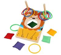 ZUNIPLEX Set 2 in 1 Cornhole in legno e lancio anelli, gioco lancio sacchetti interno ed esterno per bambini dai 3 anni in su, giocattolo Montessori per feste familiari e coordinazione occhio-mano