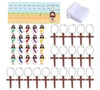 Zunishaone Bambola Cristo Gesù con biglietti, personaggi di Gesù, confezione grande | Figure religiose Bambola Gesù 20 pezzi biglietto di auguri, regalo per feste con personaggi da