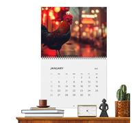 Zunishaone Calendario dei grandi galli della fauna selvatica,Calendario dei modelli di grandi galli - Calendario fotografico del gallo 2025 | Calendario divertente degli organizzatori del programma,