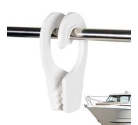 Zunishaone Clip per paraurti per Barche - 12x5,5x3 cm ABS Nero/Bianco, Gancio anticollisione, regolatore a sgancio rapido | per Il pontone Gonfiabile del pontile 'Yacht del Kayak, Gli Sport acquatic