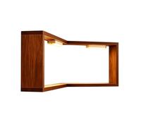 Zunishaone Corner Shelf | L Shaped Rustic Storage Organizer with LED Lights