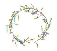 Zunishaone Ghirlanda di uova di Pasqua | Uova di Pasqua artificiali da porta, ciondolo con fiori primaverili, gancio per porta pasquale, bomboniera per interni ed esterni, casa fattoria