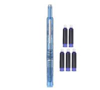 Zunishaone Penna stilografica - Strumento di scrittura per studenti, penna stilografica retrattile, anti-perdite, 0,38 mm, con 5 ricariche di inchiostro per taccuino, arte, disegno, scuola e presa