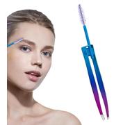 Zunishaone Pinzette per la rimozione dei capelli, pinzette per sopracciglia con pennello, 2 in 1, in acciaio inox, con pennello, strumento per la freccia, applicatore per ciglia finte, cura del trucco
