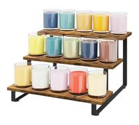 Zunishaone Scaffale in legno a 3 livelli-supporto per ferro da ferro in legno da 40x24 cm | Riser portatile per mercato degli eventi di hosting in cucina Gioielli catering fiera | per display a