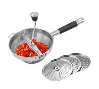 Zunishaone Schiacciapatate da cucina, nebulizzatore per purea, tritatutto in acciaio inox per uso alimentare, con 3 piastre di macinazione intercambiabili per carote, per la lavorazione dei pomodori