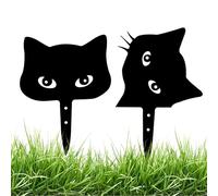 Zunishaone Scommesse decorative del giardino del gatto, in metallo per cortile | Decorazione del cortile delle statue di gatti | Decorazione del paesaggio gattino cavo impermeabile Figura