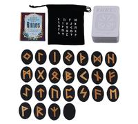 Zunishaone Set di rune mistiche da 25 pezzi, strumenti per divinazione 'altare | con custodia e guida, simboli intagliati per principianti, pratica spirituale, meditazione e intrattenimento