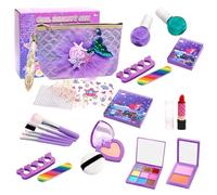Zunishaone Set di trucco per bambini, set da trucco per bambini, set da 22 X, per giocare a veri giocattoli per il trucco per ragazze - Set per il trucco lavabile e sicuro per bambine, lavabile