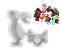 Zunishaone Stampo per biscotti coniglietto pasqua stampo di sapone coniglietto animale, coniglio tirando carrello epossidico resina che fa, Festival Bunny Decor Maker Tool per feste, matrimoni
