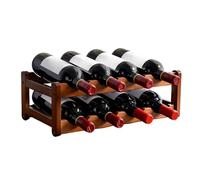 Zunishaone Wine Rack - 43 x 23,5 x 15 cm Wooden 8 Bottle 2 Tier Countertop Display Organizer, Space Saving Storage Stand | Indoor Home Kitchen Wedding Holiday Housewarming Gift Enthusiasts