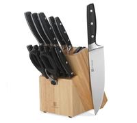 ZUNMARK Set di Coltelli da Cucina 13 Pezzi Professionale con Blocco Legno e Affilatore Integrato, Coltelli Chef Affilati - Ideale per Casa e Ristoranti, Nero Elegante, Lavabile in Lavastoviglie