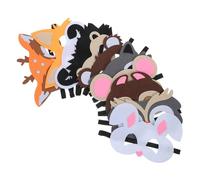 ZUNOXAZ 10 Maschere per Feste Animali Cartoni Set per Compleanni Halloween e Costumi Cervo Riccio Panda Procione Gufo Coniglio Volpe