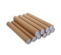 ZUNOXAZ 10 Pezzi Tubetti per Spedizione Poster in Carta Kraft Rinforzata con Tappi Tubo Postale Riutilizzabile e Resistente per Confezionamento Poster Opere d’Arte e Canne da Pesca