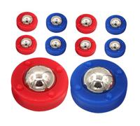 ZUNOXAZ 10 Pucks Mini Shuffleboard per Gioco da Tavolo Portatile per Coordinazione Mano-occhio Divertimento Indoor Acciaio e Plastica Resistente Colori Rosso e Blu