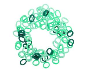 ZUNOXAZ 100 Pezzi Fasce Elastiche per Capelli Bambina Verde Gradiente Morbide Piega Elastici Ponytail per Neonate e Bambine Accessori Adatti Tutti i Tipi di Capelli e Stili Quotidiani