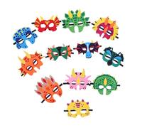 ZUNOXAZ 12 pezzi Maschere a tema preistorico in tessuto non tessuto per costume per festa tema preistoria accessori per Halloween compleanno e carnevale 12 pezzi