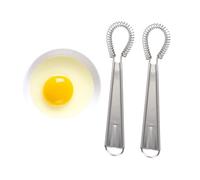 ZUNOXAZ 2 pezzi Sbattitore Uova Manuale in Acciaio Inossidabile con Frusta Spirale per Crema e Latte Miscelatore Mano con Impugnatura Confortevole per Cucina Multifunzionale